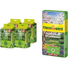 Floragard Aktiv-Grünpflanzen- und Palmenerde 4x20 L • Spezialerde für Palmen & Florahum Pflanzerde 70 L • Universalerde • für Blumenbeete