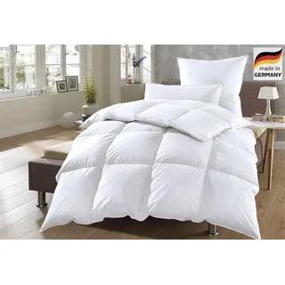 otto home Home affaire Daunenbettdecke + Kopfkissen »Köniz, Bettdecke 135x200&155x220 cm mit 80x80 cm Kissen Made in Green« 2-tlg., Set mit Kissen, allergiker geeignet (Hausstauballergiker), weiß,