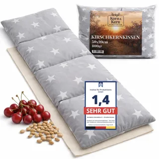 KORN&KERN Manufaktur® Kirschkernkissen Wärmekissen 20x50 cm – 800 g – Mikrowellengeeignet – Natürliches Wärmekissen mit Kirschkernen – Sternenmuster – Heißwasserflaschen-Alternative