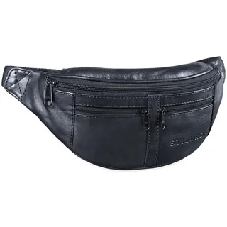 STILORD Echo Vintage Hüfttasche Leder Bauchtasche Gürteltasche für Herren und Damen 7 Zoll Kamera Handy Reise Festival Unisex Echtleder Farbe:schwarz