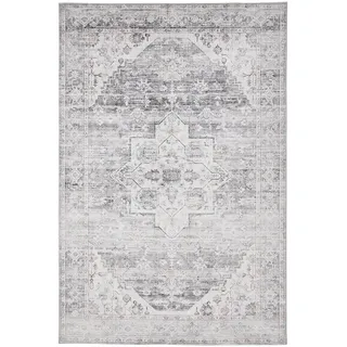 benuta Nest Vintage-Teppich Miray waschbar 200/300 cm , Grau , Kunststoff , Vintage , Rechteckig , 200x300 cm , Oeko-Tex® Standard 100 , für Fußbodenheizung geeignet, in verschiedenen Größen erhältlich, waschbar, pflegeleicht , Teppiche und Böden, Teppiche, Vintageteppiche