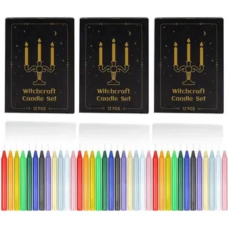 Scentoria Stabkerzen Bunt, 36 Stück Kleine Kerzen, Stabkerzen, Spitzkerzen Höhe 10 cm ø 1,2 cm, Bunte Kerzen, Rituals Kerze, Tisch Dekoration, Bankett, Hochzeit