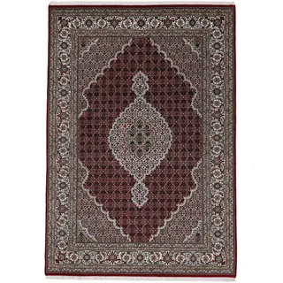 Woven Arts Orientteppich »Orientteppich Tabriz Mahi«, rechteckig, 15 mm Höhe, handgeknüpft, Wohnzimmer, reine Wolle, rot