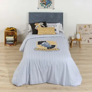 BL BELUM Belum Harry Potter Bettbezug, Bettbezug mit Knöpfen, 100% Baumwolle, Modell Hufflepuff Sweet für 120 cm Bett (200 x 200 cm)