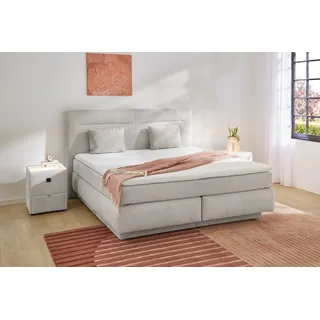 Jockenhöfer Gruppe »Simone, inklusive großem Stauraum/Bettkasten« Bonell-Wendematratze H2/H3, Topper und 2 Kissen, beige