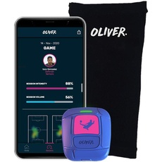 Oliver OLI GPS Fútbol Tracker-Cubre espinillera-App iOS y Android para jugar Mejor y prevenir lesiones Fußball, blau, Klein