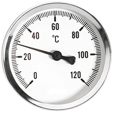 Bild 63mm 0-120C Thermo Wasser Öltemperaturanzeige 1/2 Zoll Heckeinstieg Thermometer