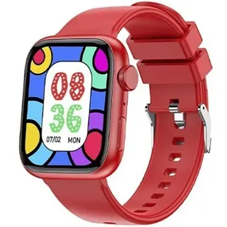 Forever IGo Watch 3 BT 46 mm Kunststoffgehäuse Rot Silikonarmband Rot M