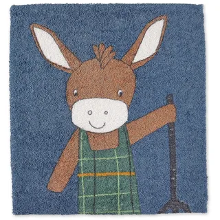 Sterntaler Baby Kapuzenbadetuch Esel Emmilius, Baumwolle, 100 x 100 cm, Mittelblau