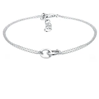 Elli Kreis Geo Minimal Armband silberfarben 925 Sterling Silber Größe 18