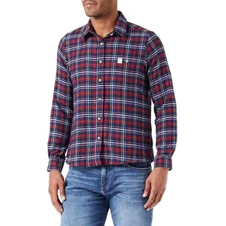 Rock Experience REWS00201 RE.CANAZEI FIT T-Shirt Unisex Check RED-Blue-White L