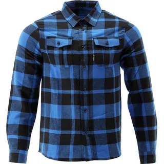 Flanellhemd, Holzfällerhemd, blau-schwarzes Arbeitshemd, Größe XL - Blau