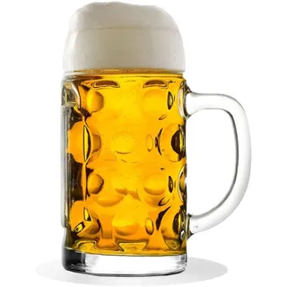 Oberglas ISAR Bierkrüge Bierseidel Soda-Lime-Glas 500 ml, 2er-Set | Stabile Bierkrüge und Bierseidel mit Henkel für 0,5 Liter Bier, aus Soda-Lime-Glas, stoßfest & spülmaschinengeeignet