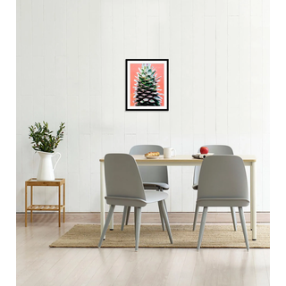 Bild QUEENCE "Lassi", grün (farbe rahmen: schwarz, farbe bild(er): grün), B:30cm H:40cm, Acrylglas, Holz, Papier, Bilder, Bild, HD Premium Poster-Druck inkl. Holzrahmen