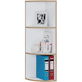Bücherregal VCM "Elegantes Holzregal Eckregal Regal Salia 3fach", weiß, B:33cm T:33cm, Regale, Bücherregal