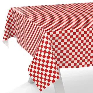 ANRO Wachstuchtischdecke Wachstischdecke Wachstuch Tischdecke abwaschbar Gartentischdecke Wasserabweisend 200x140cm Schnittkante Klassik Karo Rot