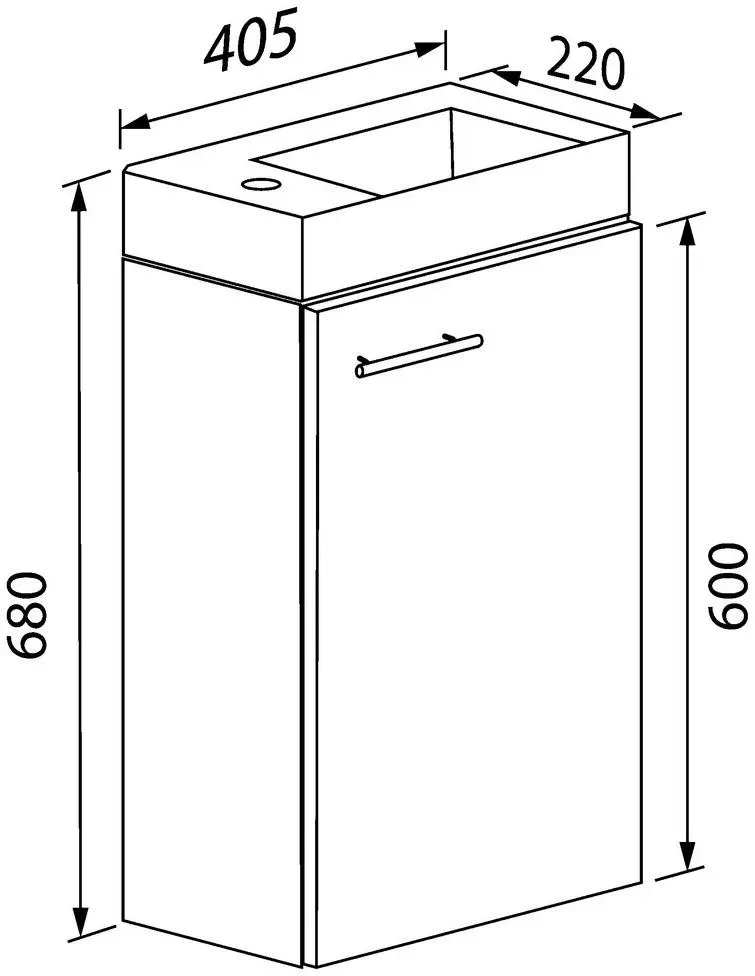 Bild von Waschtischkombi, Weiß, 40.5 cm,