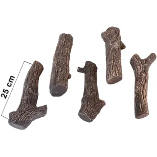 Xaralyn Kamindekoration - Keramik-Holzset (5-teilig) - Bioethanolkamin - Elektrokamin - Kaminfüllung