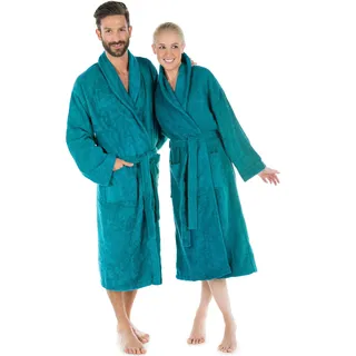 CelinaTex S-XXXL Bademantel Schalkragen Uni lang aufgesetzte Taschen Damen Herren Unisex warm Frottee Baumwolle Oeko-TEX Oregon