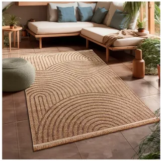 Paco Home - Outdoor Teppich wetterfest & langlebig Modern Jute-Sisal-Optik Terrasse, & Balkon, 200x280 cm, Beige 3