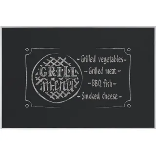 Bi-Office Kreidetafel New Basic, Memoboard mit Grauem Rahmen, 885x585 mm