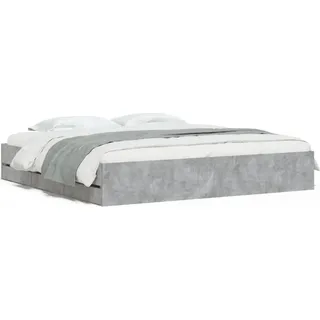 vidaXL Bettgestell mit Schubladen Betongrau 160x200 cm Holzwerkstoff - Grau
