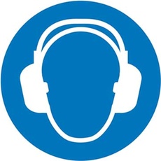Bild von Gebotsaufkleber "Gehörschutz benutzen" rund 10,0 cm