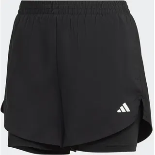 adidas Damen AEROREADY Made for Training Minimal Two-in-One Shorts, Black / White, M