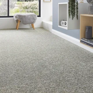 Andiamo Teppichboden »Gambia, Feinschlinge, Made in Belgium« rechteckig 7,2 mm Höhe meliert, Breite 400 cm oder 500 cm, strapazierfähig, pflegeleicht, grün