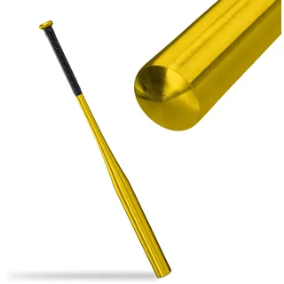 Relaxdays Baseballschläger Aluminium, 34 Zoll/ 86 cm, Rutschfester Griff, Leichter Softball Schläger, Aluschläger, Gold