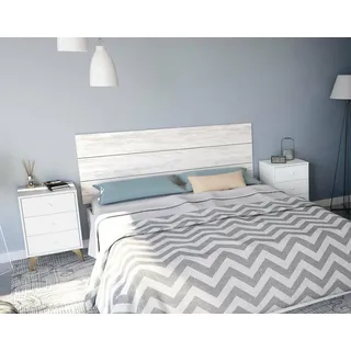 PHILIPS Dmora - Kopfteil Ayok, Kopfende, Bettkopfteil, Kopfbrett, 160x3 h60 cm, Weiß und Antikweiß