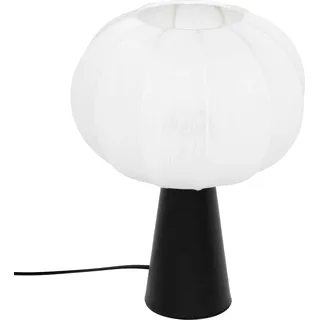 Atmosphera createur d'interieur - Tischlampe "tobie" baumwolle silber h33cm - Schwarz