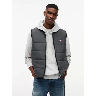 Steppweste TOMMY JEANS "TJM HERITAGE FLAG QUILTED", Herren, Gr. L, washed schwarz, Web, Obermaterial: 100% Nylon. Futter: 100% Polyester. Füllung: 50% Polyester, 50% Polyester (REPREVE), regular fit normal, Rundhals, Westen Steppweste, Underliner Regular fit mit Rundhalsausschnitt