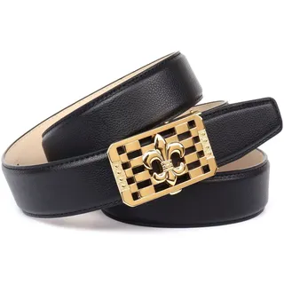 Ledergürtel ANTHONI CROWN, Damen, Gr. 100, schwarz, Leder, unifarben, Gürtel Ledergürtel, Hochpolierte goldfarbene Schließenoberfläche, Glattleder