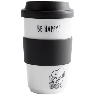 KAHLA 2DH195A44175CP Peanuts Becher 0,40 l Peanuts Be Happy | weißer to Go Becher mit Peanuts Motiv aus Porzellan
