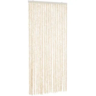 Fliegenvorhang Beige und Weiß 100x230 cm Chenille - Beige