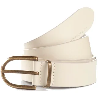 TOM TAILOR Ledergürtel »TTSYLKE« 3 cm breiter Damengürtel, Schließe im Vintage-Look, reines Leder, weiß
