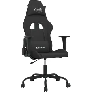 vidaXL Gaming-Stuhl mit Massagefunktion Schwarz Stoff - Schwarz