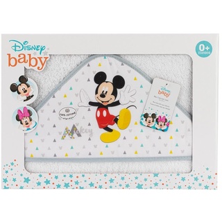 Interbaby Amazon Disney Mickey Mouse Geo Bademantel, Weiß und Grau