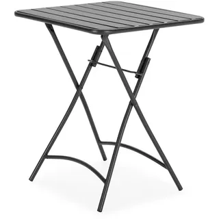 VS Venta-stock Gartenklapptisch Perla 60/60/74 cm Metall , Schwarz , Quadratisch , 60x74x60 cm , Gartenmöbel, Gartentische, Balkontische
