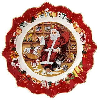 Villeroy & Boch Toy's Fantasy Schale auf Fuß, Santa liest Wunschzettel