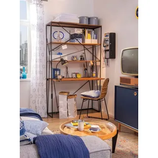 Tom Tailor HOME Sekretär »T-NEST SHELF OFFICE« großes, offenes Sekretärregal, aus Mangoholz und Metall, schwarz
