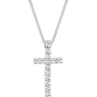 Elli Halskette Damen Kreuz Anhänger Elegant mit Kristallen aus 925 Sterling Silber