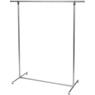 Perel Metall Kleiderständer freistehend mit 1 Kleiderstange, offener Garderobenständer für Schlafzimmer Flur Ankleide, Metall grau, stabiler Kleiderständer, 125 x 50 x 130 cm