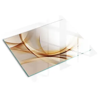 Tulup Glasplatte 60x52 cm Abstrakte Wellen , Glas , 60x0.4x52 cm , Küchen, Küchenelektrogeräte, Herde, Herdabdeckplatten