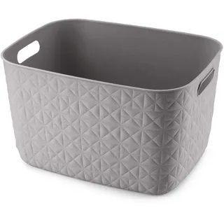 CURVER Aufbewahrungskorb Softex 19 l – elegantes Design – leicht, stapelbar und praktisch – 70% recycelt – geräumige Größe 37 x 29 x 22 cm – Taupe