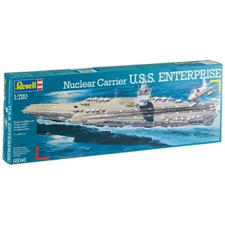 REVELL Modellbausatz Schiff 1:720 - Nuclear Carrier U.S.S. Enterprise im Maßstab 1:720, Level 4, originalgetreue Nachbildung mit vielen Details, 05046, Bunt