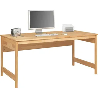 Linea Natura Schreibtisch , Naturfarben, Erlefarben , Holz , Erle , massiv , rechteckig , eckig , 70x75x140 cm , AZO-frei , Holzmöbel, Holztische, Schreibtische Holz, Schreibtische Holz