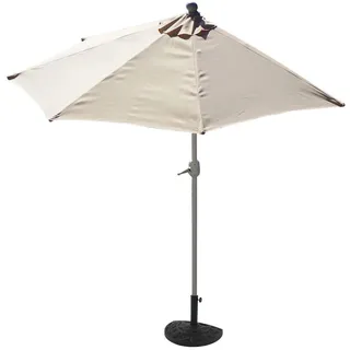 MCW Sonnenschirm I Halbrund UV 50+ Cremeweiß , Weiß , Textil , 260x135 cm , Sonnenschutz, Sonnenschirme