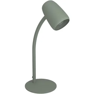 EGLO Tischlampe Carlo, Nachttischlampe mit Flexarm, Tischleuchte Schreibtisch, Lampe aus Metall in Grün, E14 Fassung